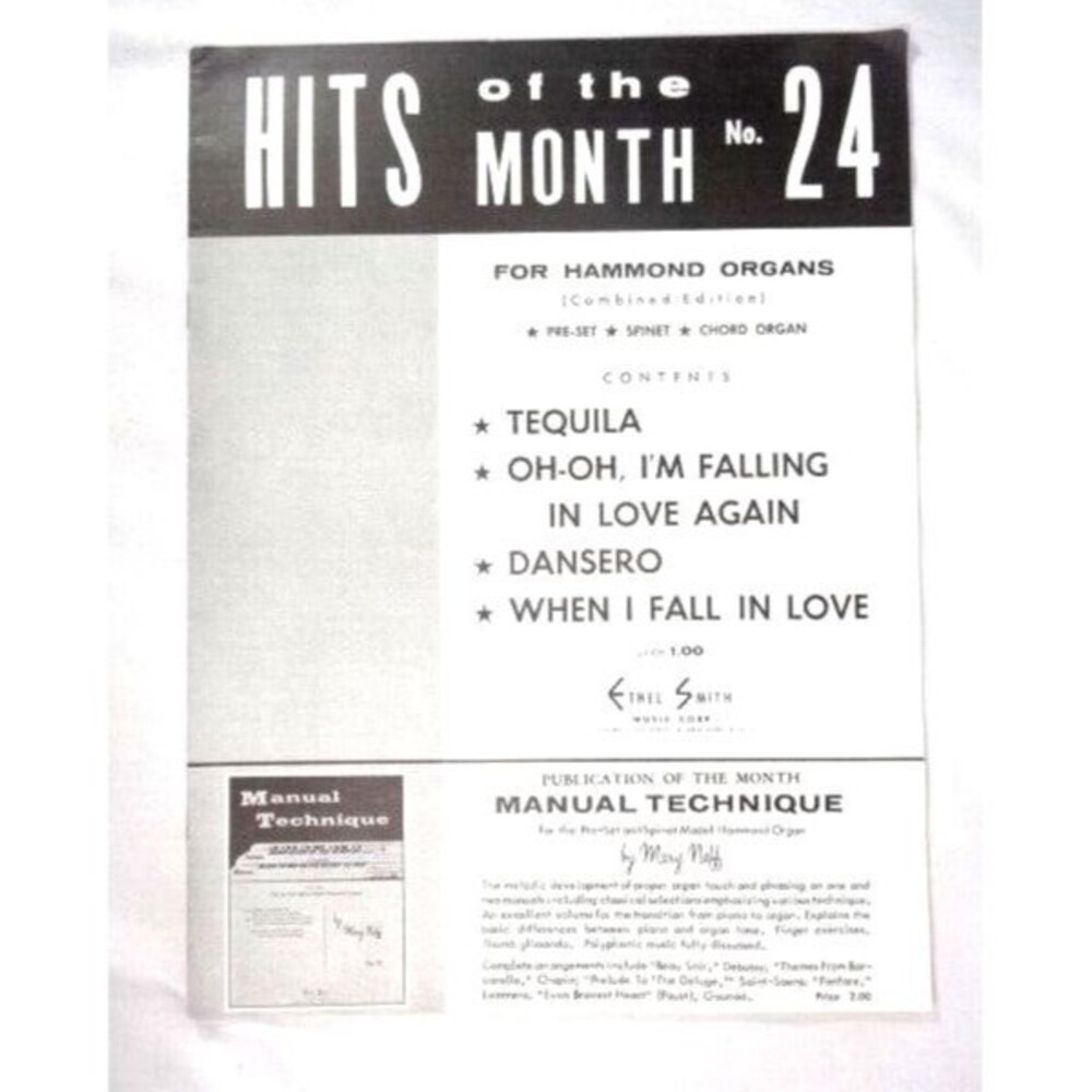 Vintage 1958 Hammond Organs Sheet Music Hits Month No. 24 Ethel Smith Ephemera